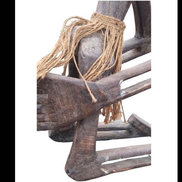 LARGE AUTHENTIC 2' TALL ANTIQUE AFRICAN TRIBAL FERTILITY WOOD CARVING ST… - Picture 10 of 12